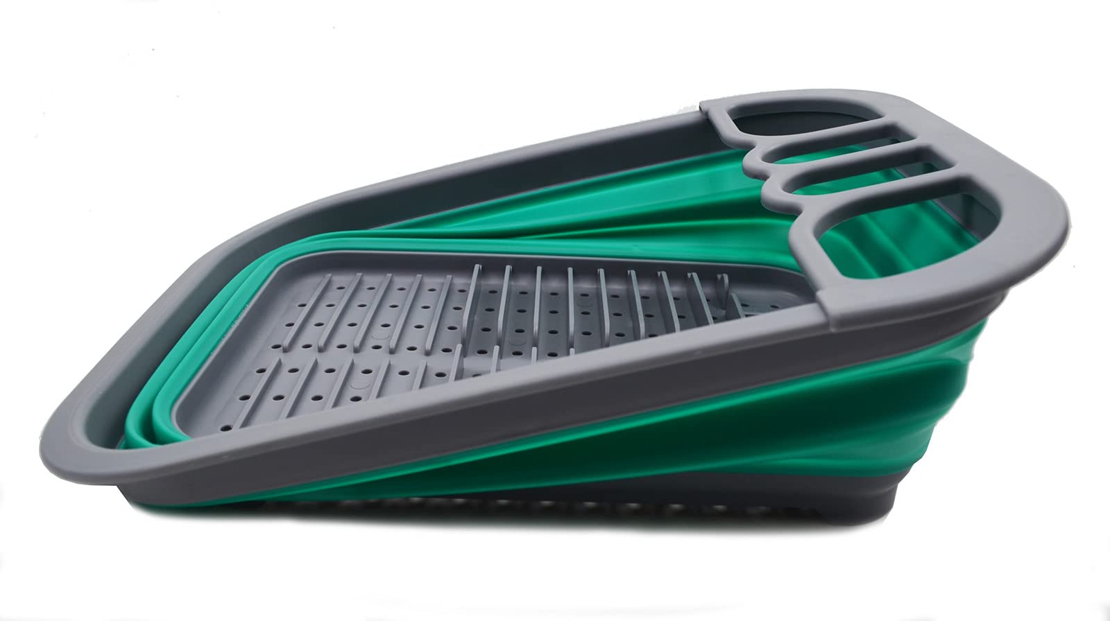 Sammart Collapsible Dish Drainer With Drainer Board - Foldable Drying Rack Set - Portable Dinnerware Organizer - Space Saving Ki